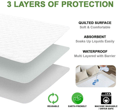 Premium Quality Bed Pad, Quilted, Waterproof, Reusable and Washable (35" X 80") - Noble's Health Care Products Solutions