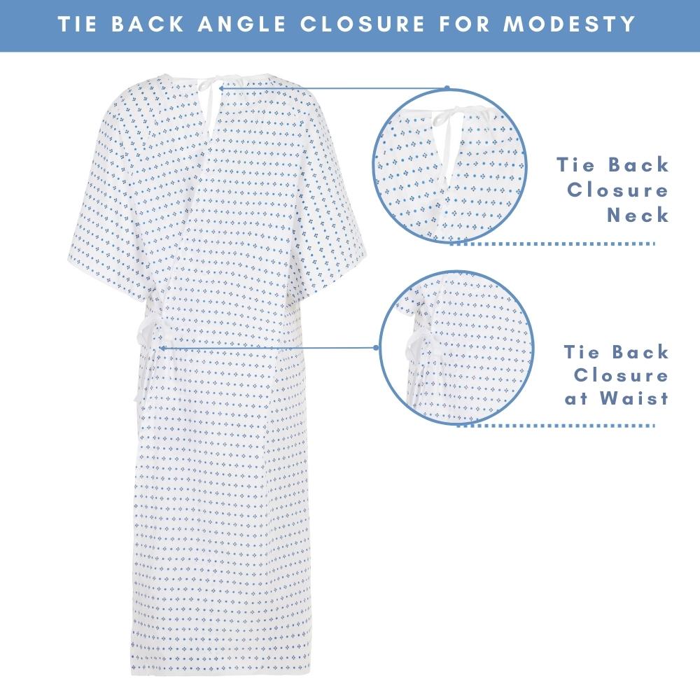 Unisex Hospital Gowns-Blue Splendor Print