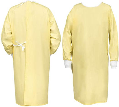Reusable Isolation Gowns (Yellow W/Stripes Blockade) - Pack of 6 - Noble's Health Care Products Solutions