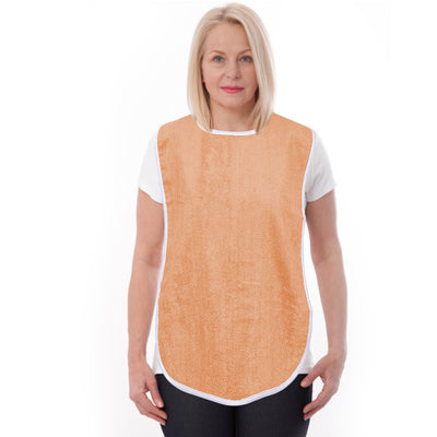 Terry Adult Bibs with Velcro Closure (Peach) - Noble's Health Care Products Solutions
