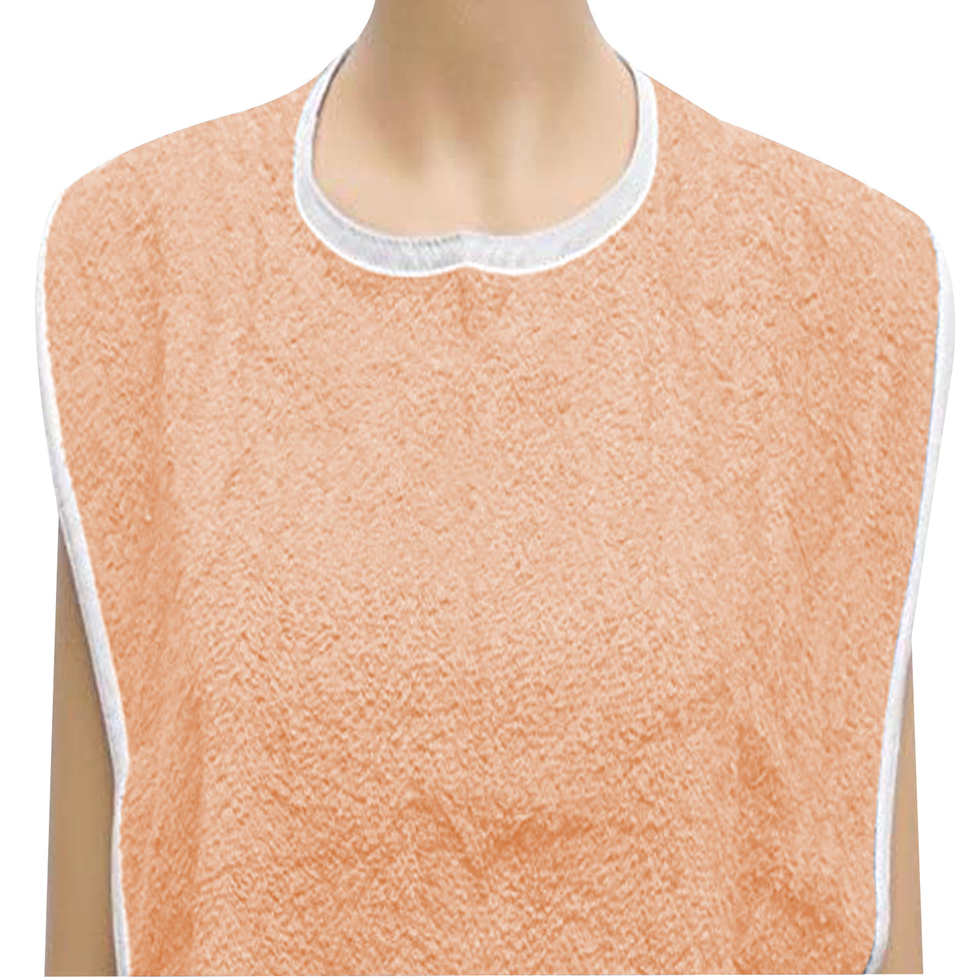Terry Adult Bibs with Velcro Closure (Peach) - Noble's Health Care Products Solutions