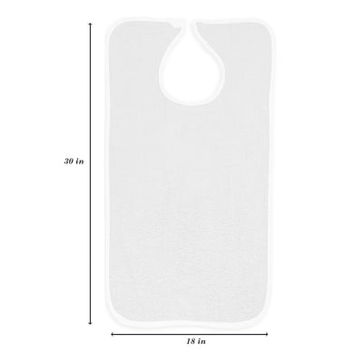 Terry Adult Bibs with Velcro Closure (White) - Noble's Health Care Products Solutions