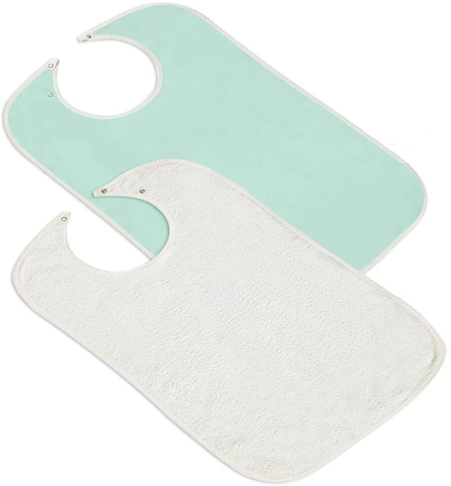 Terry Adult Bibs with Vinyl Waterproof Barrier- Snap Closure - Noble's Health Care Products Solutions
