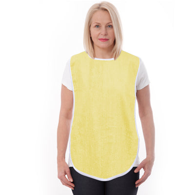 Terry Adult Bibs with Velcro Closure (Yellow) - Noble's Health Care Products Solutions