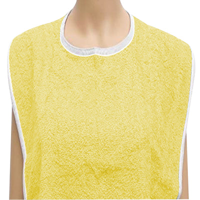 Terry Adult Bibs with Velcro Closure (Yellow) - Noble's Health Care Products Solutions