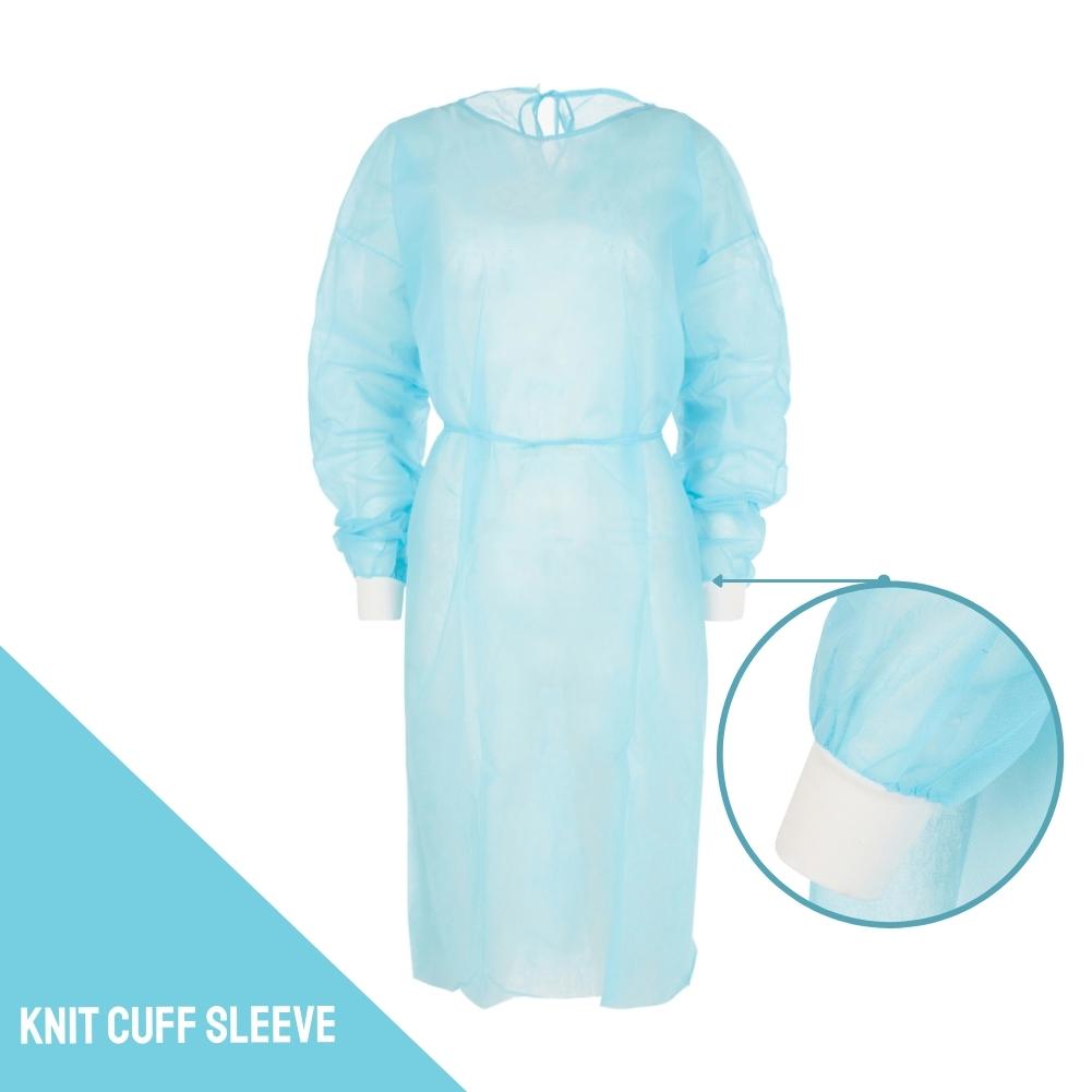 Blue Disposable Isolation Gowns - Medical & PPE Gowns (Case of 50)