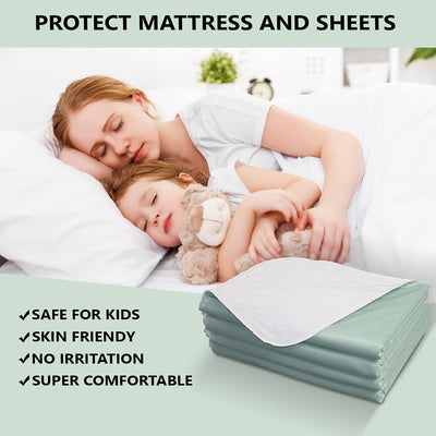 Reusable/Washable Waterproof Bed Pad for Children or Adults (Green)