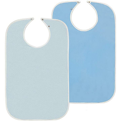Terry Adult Bibs with Vinyl Waterproof Barrier- Snap Closure - Noble's Health Care Products Solutions