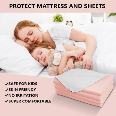 Reusable/Washable Waterproof Bed Pad for Children or Adults (Pink)