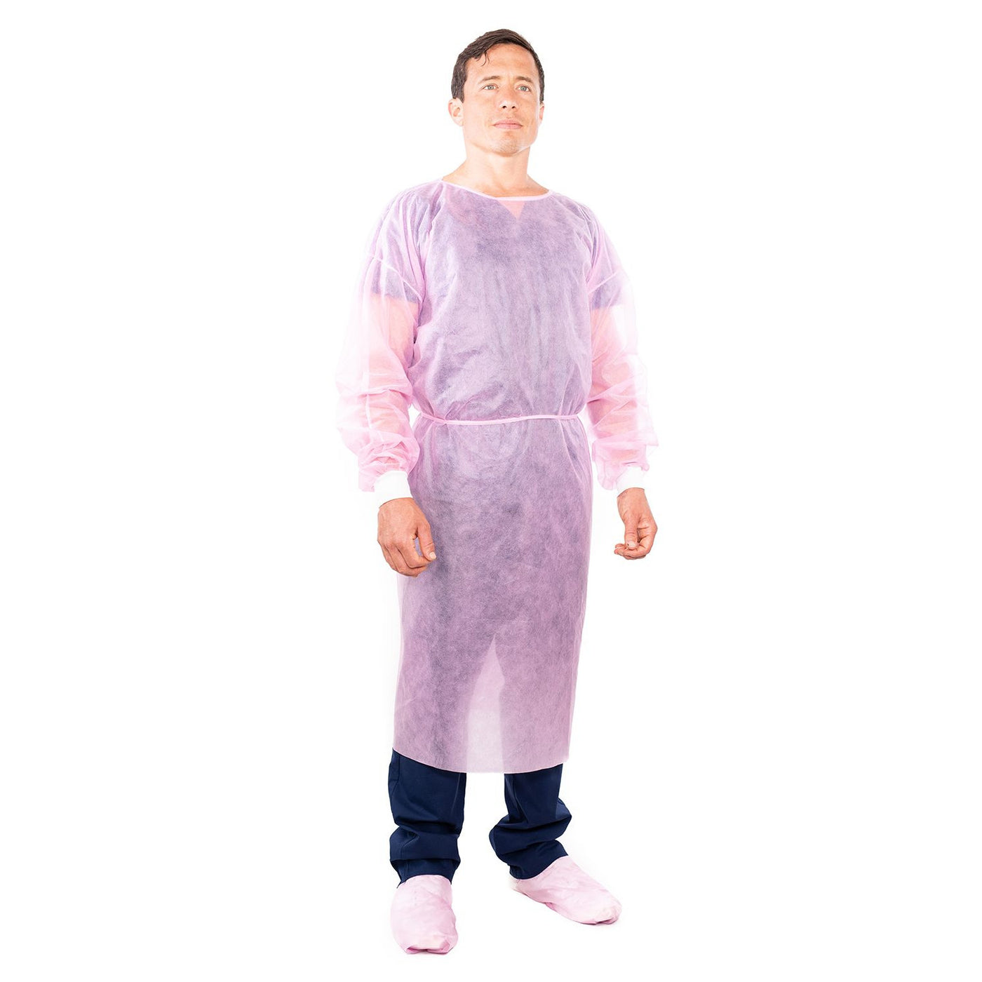 Pink Disposable Isolation Gowns - Medical & PPE Gowns (Case of 50)