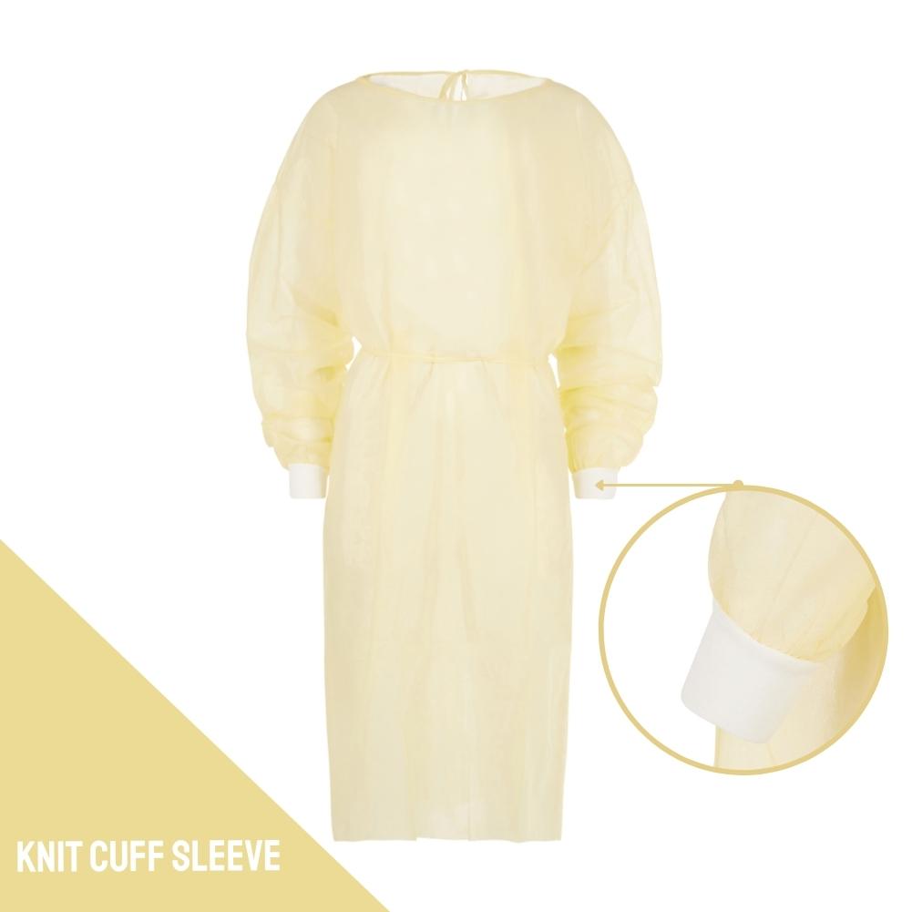 Yellow Disposable Isolation Gowns - Medical & PPE Gowns (Case of 50)